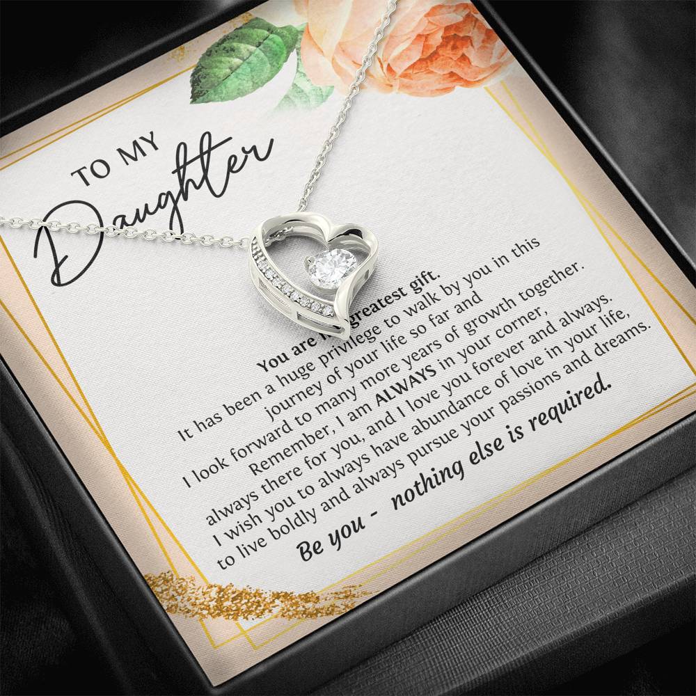 To My Daughter Gifts, You Are My Greatest Gift, Forever Love Heart Necklace For Women, Birthday Present Ideas From Mom Dad