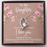Load image into Gallery viewer, To My Daughter Gifts, Never Forget How Much I Love You, Forever Love Heart Necklace For Women, Birthday Present Ideas From Mom Dad
