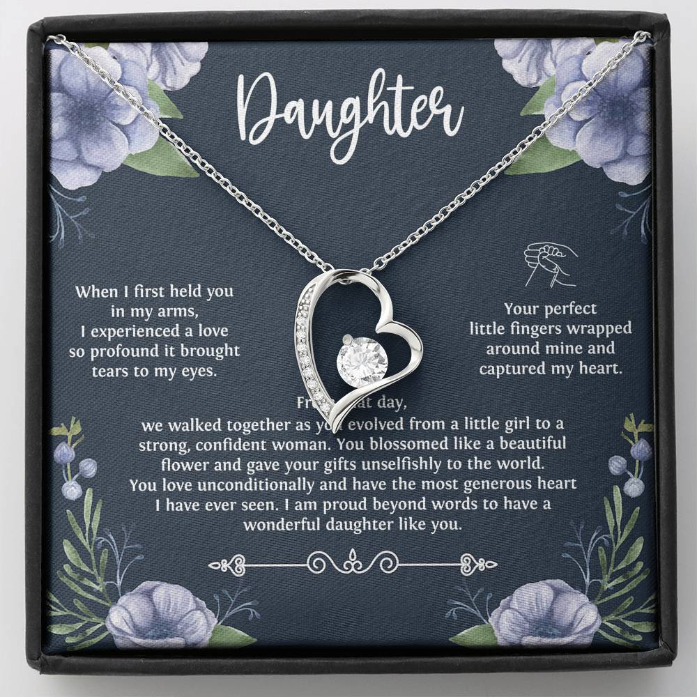 To My Daughter Gifts, When I First Held You In My Arms, Forever Love Heart Necklace For Women, Birthday Present Ideas From Mom Dad