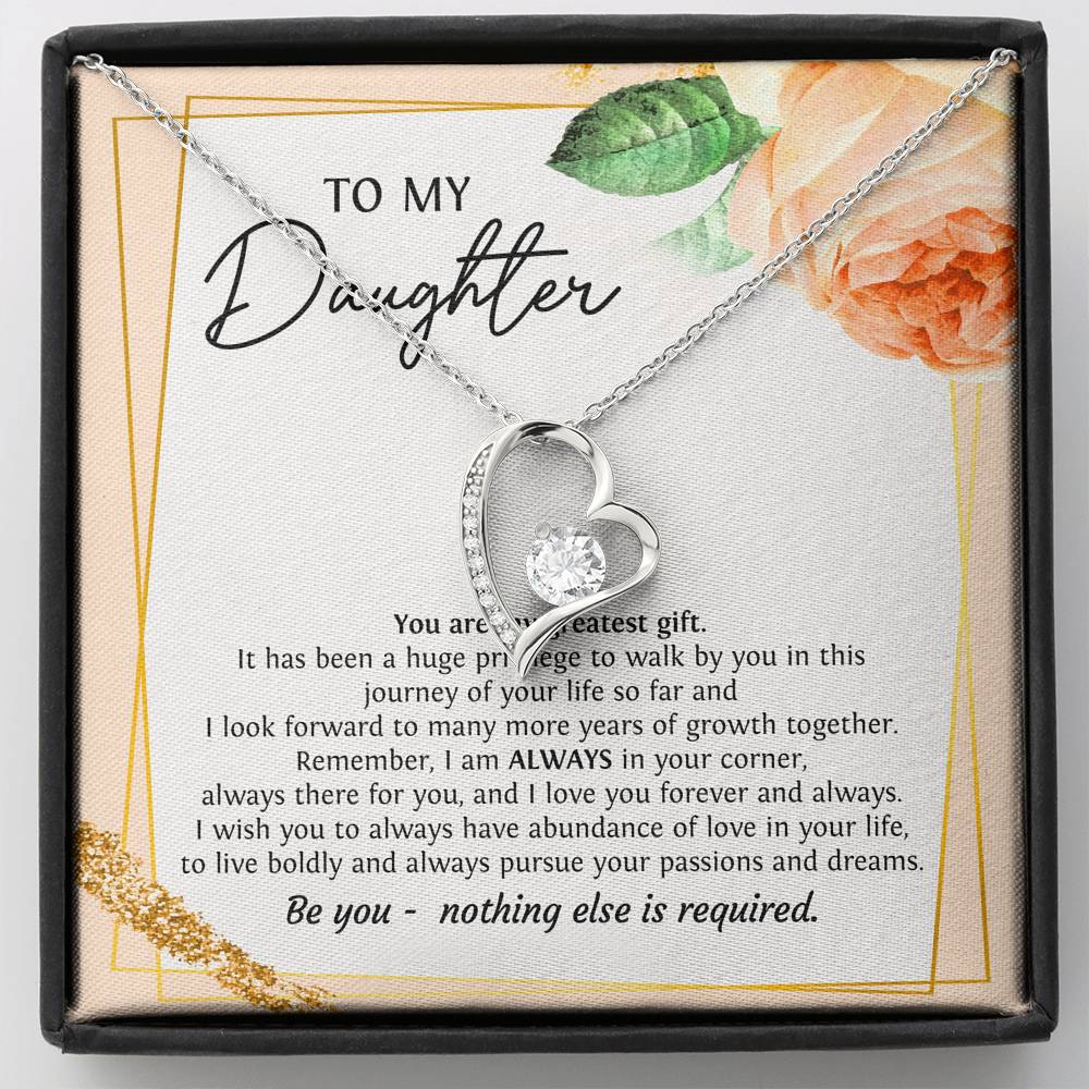 To My Daughter Gifts, You Are My Greatest Gift, Forever Love Heart Necklace For Women, Birthday Present Ideas From Mom Dad