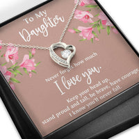 Load image into Gallery viewer, To My Daughter Gifts, Never Forget How Much I Love You, Forever Love Heart Necklace For Women, Birthday Present Ideas From Mom Dad
