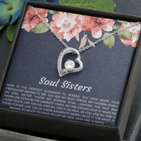 Load image into Gallery viewer, To My Best Friend Gifts, Soul Sisters, Forever Love Heart Necklace For Women, Birthday Present Idea From Bestie
