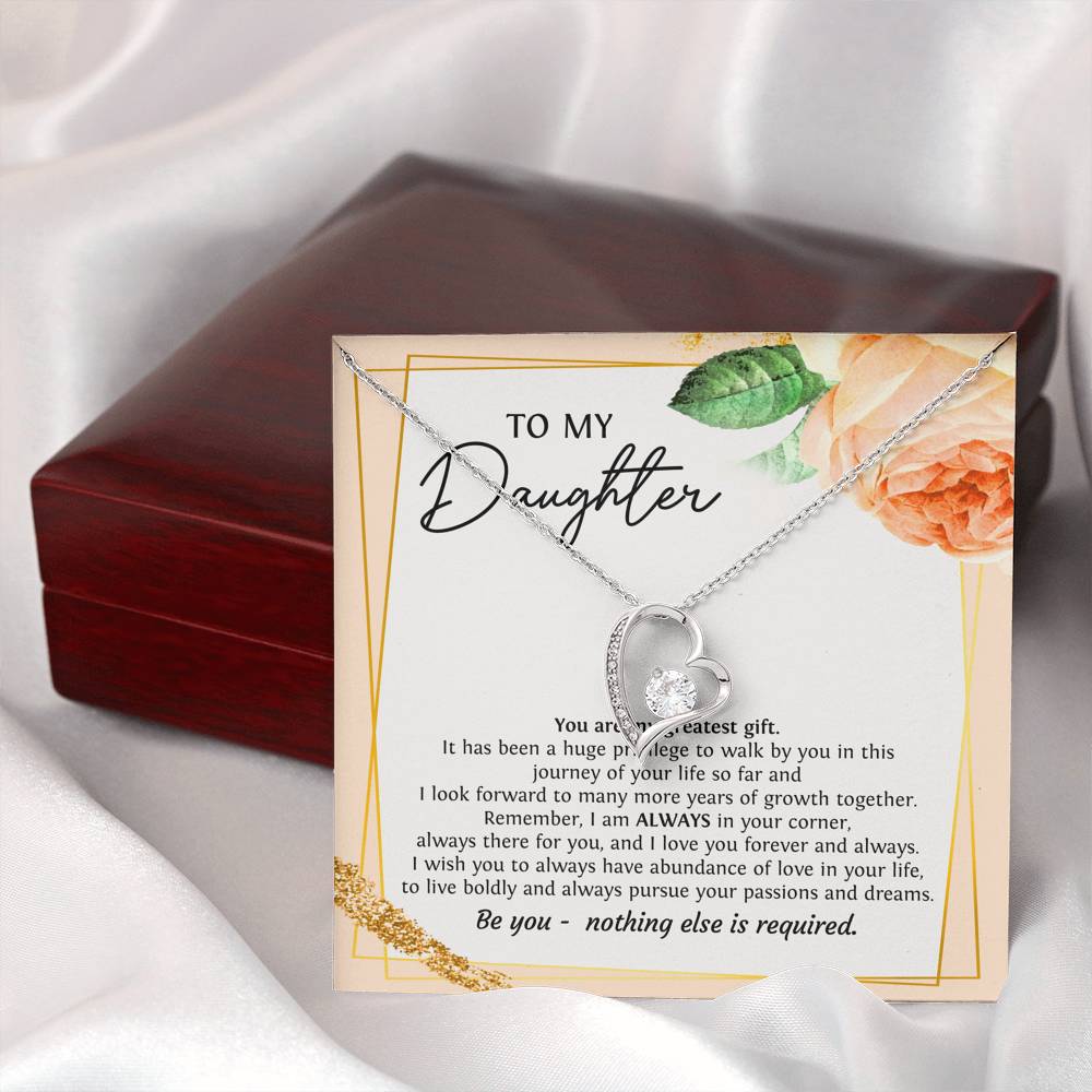 To My Daughter Gifts, You Are My Greatest Gift, Forever Love Heart Necklace For Women, Birthday Present Ideas From Mom Dad