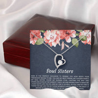 Load image into Gallery viewer, To My Best Friend Gifts, Soul Sisters, Forever Love Heart Necklace For Women, Birthday Present Idea From Bestie
