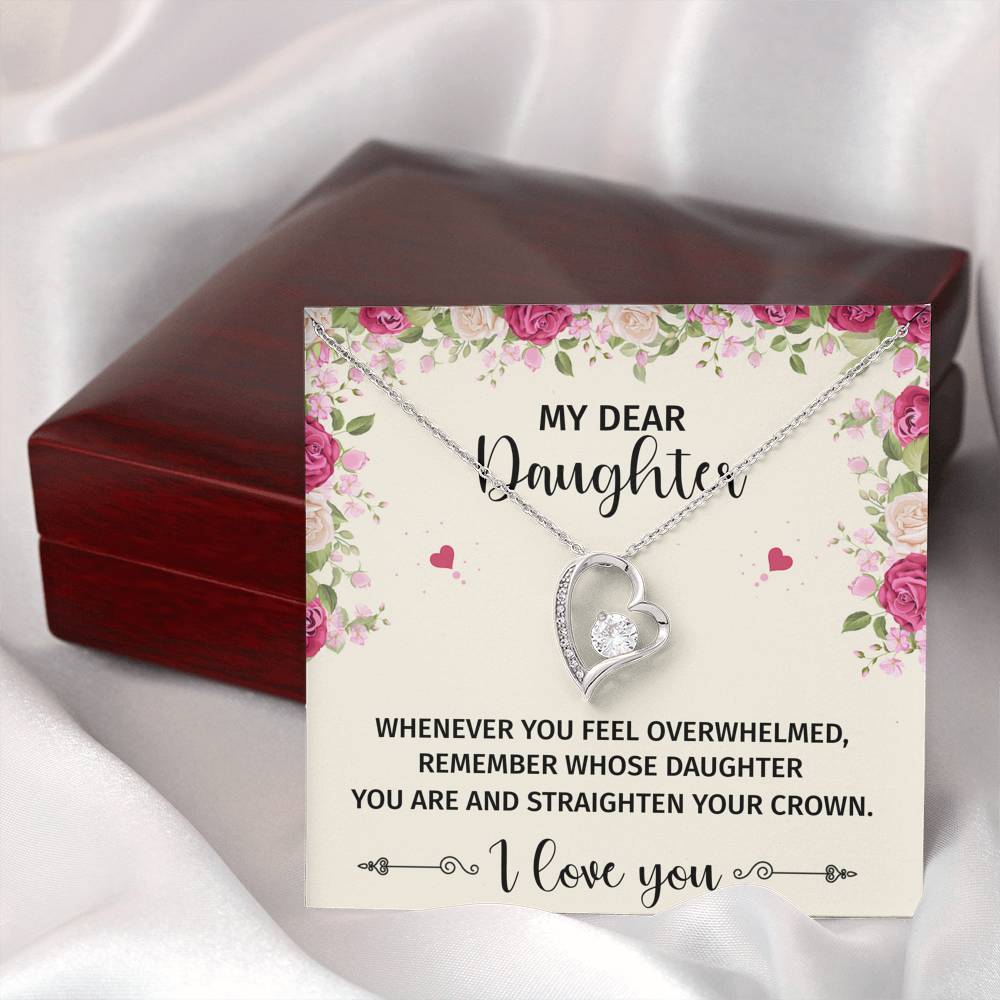 To My Daughter Gifts, Whenever You Feel Overwhelmed, Forever Love Heart Necklace For Women, Birthday Present Ideas From Mom Dad