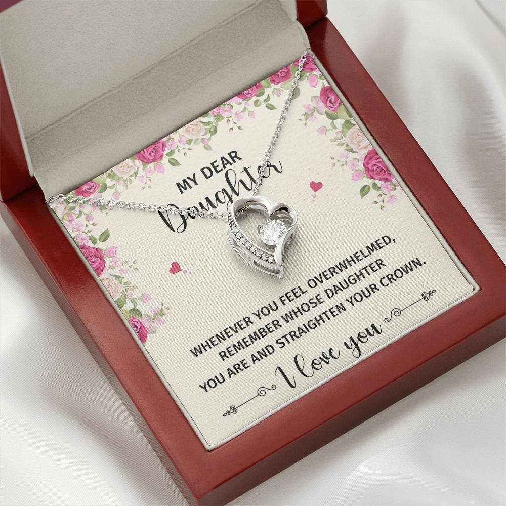 To My Daughter Gifts, Whenever You Feel Overwhelmed, Forever Love Heart Necklace For Women, Birthday Present Ideas From Mom Dad