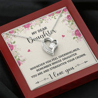Load image into Gallery viewer, To My Daughter Gifts, Whenever You Feel Overwhelmed, Forever Love Heart Necklace For Women, Birthday Present Ideas From Mom Dad
