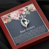 Load image into Gallery viewer, To My Best Friend Gifts, Soul Sisters, Forever Love Heart Necklace For Women, Birthday Present Idea From Bestie
