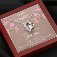 Load image into Gallery viewer, To My Daughter Gifts, Never Forget How Much I Love You, Forever Love Heart Necklace For Women, Birthday Present Ideas From Mom Dad

