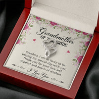 Load image into Gallery viewer, Grandmother of the Bride Gifts, I Am So Lucky, Double Heart Necklace For Women, Wedding Day Thank You Ideas From Bride

