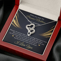 Load image into Gallery viewer, To My Girlfriend, When You Wear This Promise Necklace, Double Heart Necklace For Women, Anniversary Birthday Gifts From Boyfriend
