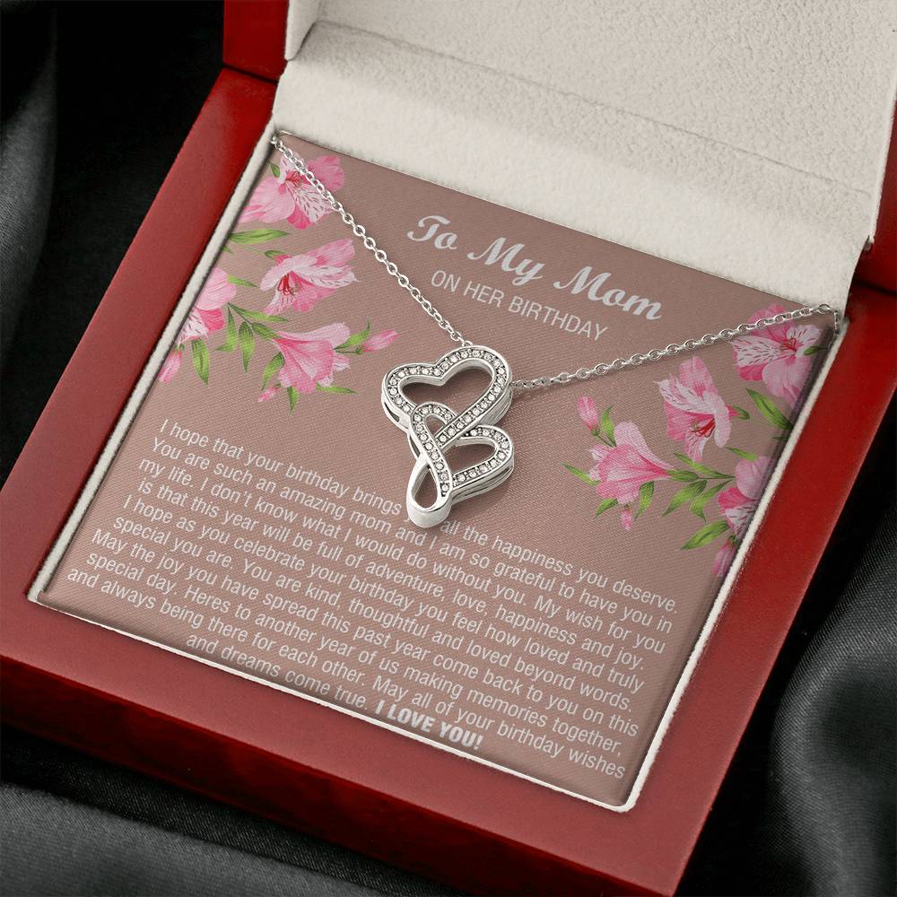 To My Mom Gifts, You Are Amazing, Double Heart Necklace For Women, Birthday Present From Son Daughter
