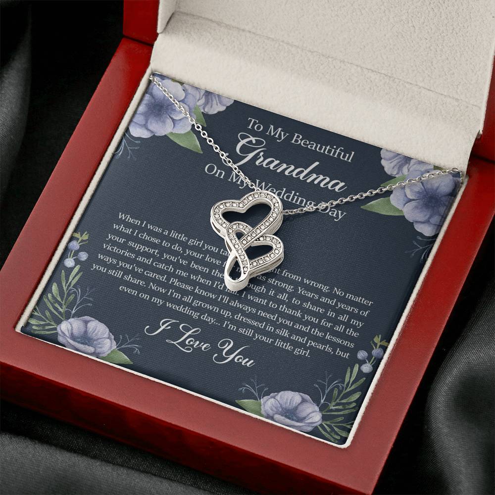 Grandmother of the Bride Gifts, When I Was A Little Girl, Double Heart Necklace For Women, Wedding Day Thank You Ideas From Bride