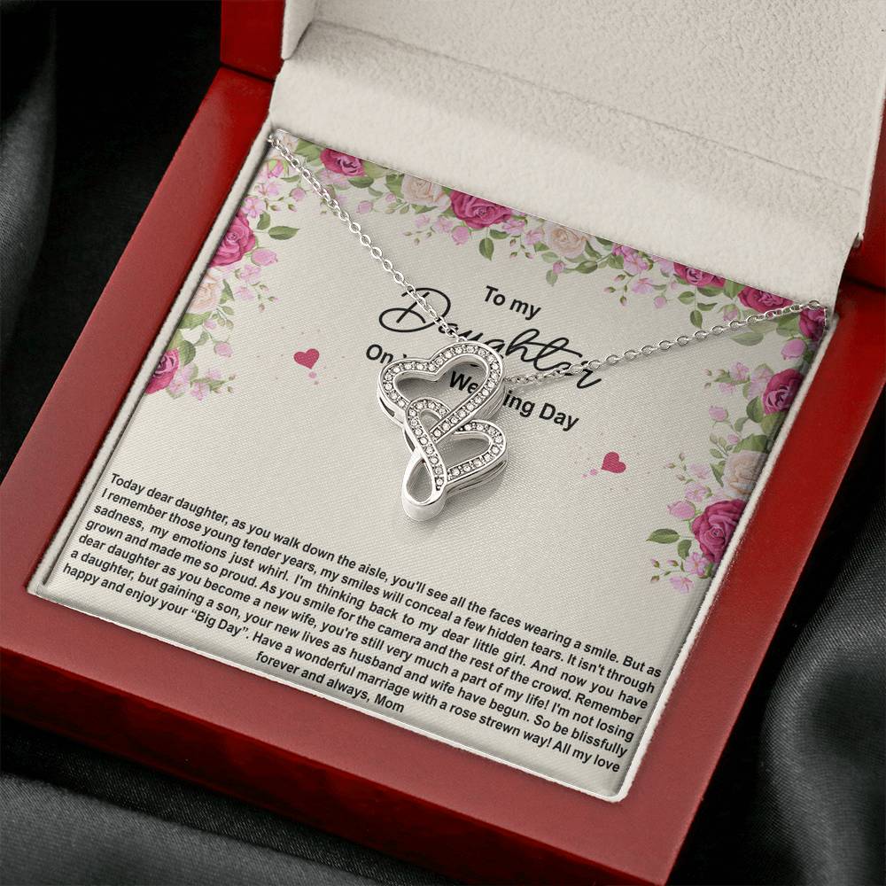 To My Bride Gifts, Enjoy Your Big Day, Double Heart Necklace For Women, Wedding Day Thank You Ideas From Mom