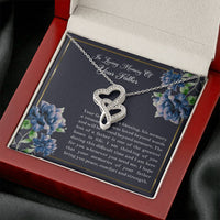 Load image into Gallery viewer, Loss of Father Gifts, In Loving Memory, Sympathy Double Heart Necklace For Loss of Father, Memorial Sorry For Your Loss Present
