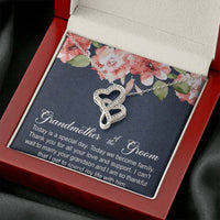 Load image into Gallery viewer, Grandmother of the Groom Gifts, Today Is A Special Day, Double Heart Necklace For Women, Wedding Day Thank You Ideas From Bride

