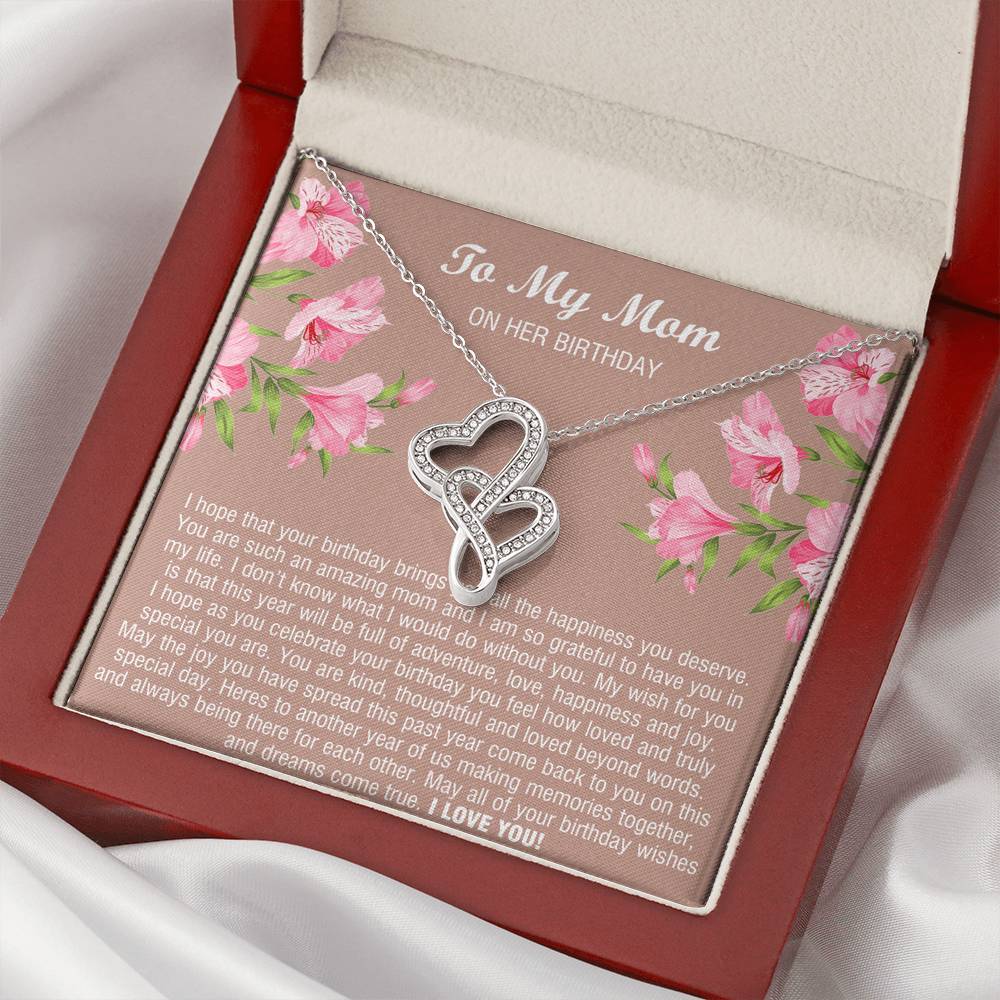To My Mom Gifts, You Are Amazing, Double Heart Necklace For Women, Birthday Present From Son Daughter