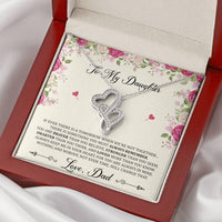 Load image into Gallery viewer, To My Daughter Gifts, You Are Braver Than You Believe, Double Heart Necklace For Women, Birthday Present Idea From Dad
