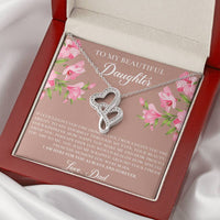 Load image into Gallery viewer, To My Daughter Gifts, If I Could Give You One Thing In Life, Double Heart Necklace For Women, Birthday Present Idea From Dad
