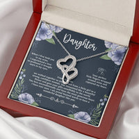 Load image into Gallery viewer, To My Daughter Gifts, When I First Held You In My Arms, Double Heart Necklace For Women, Birthday Present Ideas From Mom Dad
