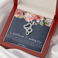 Load image into Gallery viewer, Bride Gifts, I&#39;m So Happy You Found A Partner, Double Heart Necklace For Women, Wedding Day Thank You Ideas From Best Friend
