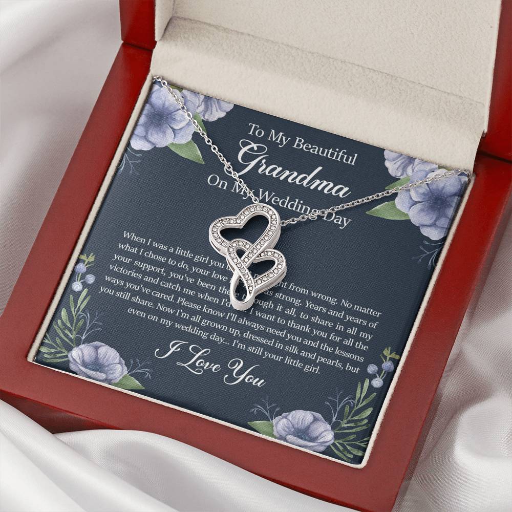 Grandmother of the Bride Gifts, When I Was A Little Girl, Double Heart Necklace For Women, Wedding Day Thank You Ideas From Bride