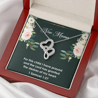 Load image into Gallery viewer, Gift for Expecting Mom, 1 Samuel 1 27, Mom to Be Double Heart Necklace For Women, Pregnancy Gift For New Mother
