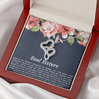 Load image into Gallery viewer, To My Best Friend Gifts, Soul Sisters, Double Heart Necklace For Women, Birthday Present Idea From Bestie
