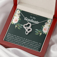 Load image into Gallery viewer, Graduation Gifts, Onward and Upward, Double Heart Necklace For Women, College Preschool High School Graduation Present
