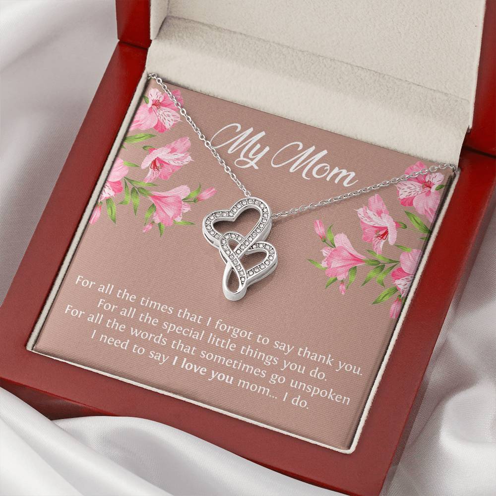 To My Mom Gifts, I Need To Say I Love You, Double Heart Necklace For Women, Birthday Mothers Day Present From Son Daughter