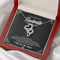 Load image into Gallery viewer, To My Soulmate, Smokin Hot Soulmate, Double Heart Necklace For Girlfriend, Anniversary Birthday Valentines Day Gifts From Boyfriend
