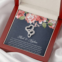 Load image into Gallery viewer, To My Aunt Gifts, Aunt and Nephew Bond, Double Heart Necklace For Women, Aunt Birthday Present From Nephew
