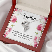 Load image into Gallery viewer, To My Aunt Gifts, Funtie, Double Heart Necklace For Women, Aunt Birthday Present From Niece Nephew
