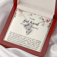 Load image into Gallery viewer, Bride Gifts, May All Your Dreams Come True, Double Heart Necklace For Women, Wedding Day Thank You Ideas From Best Friend
