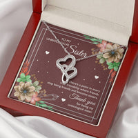 Load image into Gallery viewer, To My Unbiological Sister Gifts, Thank You, Double Heart Necklace For Women, Birthday Present Idea From Sister-in-law
