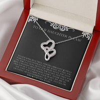 Load image into Gallery viewer, To My Daughter in Law Gifts, Thank You For The Love, Double Heart Necklace For Women, Birthday Present Idea From Mother-in-law
