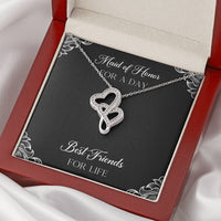 Load image into Gallery viewer, To My Maid of Honor Gifts, Best Friends for Life, Double Heart Necklace For Women, Wedding Day Thank You Ideas From Bride
