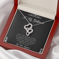 Load image into Gallery viewer, To My Girlfriend, You Are My Rock, Double Heart Necklace For Women, Anniversary Birthday Valentines Day Gifts From Boyfriend
