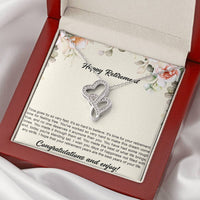 Load image into Gallery viewer, Retirement Gifts, Congratulations, Happy Retirement Double Heart Necklace For Women, Retirement Party Favor From Friends Coworkers
