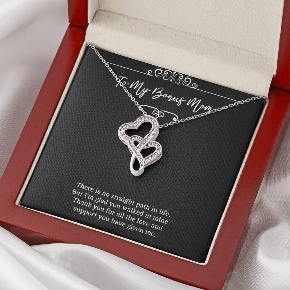 To My Bonus Mom Gifts, There Is No Straight Path In Life, Double Heart Necklace For Women, Wedding Day Thank You Ideas From Bride