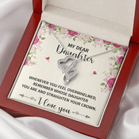Load image into Gallery viewer, To My Daughter Gifts, Whenever You Feel Overwhelmed, Double Heart Necklace For Women, Birthday Present Ideas From Mom Dad
