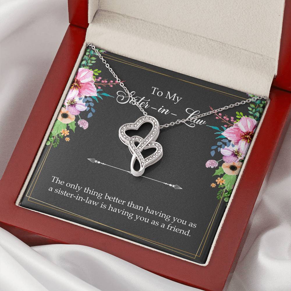 To My Sister-in-Law Gifts, The Only Thing Better, Double Heart Necklace For Women, Wedding Day Thank You Ideas From Bride