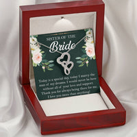 Load image into Gallery viewer, Sister of the Bride Gifts, Thank You for Being There, Double Heart Necklace For Women, Wedding Day Thank You Ideas From Bride
