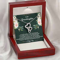 Load image into Gallery viewer, To My Granddaughter Gifts, If You&#39;re Alone I&#39;ll Be Your Shadow, Double Heart Necklace For Women, Birthday Present Idea From Grandma
