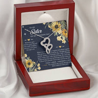 Load image into Gallery viewer, Sister of the Bride Gifts, I&#39;ll Always Be Your Sister, Double Heart Necklace For Women, Wedding Day Thank You Ideas From Bride
