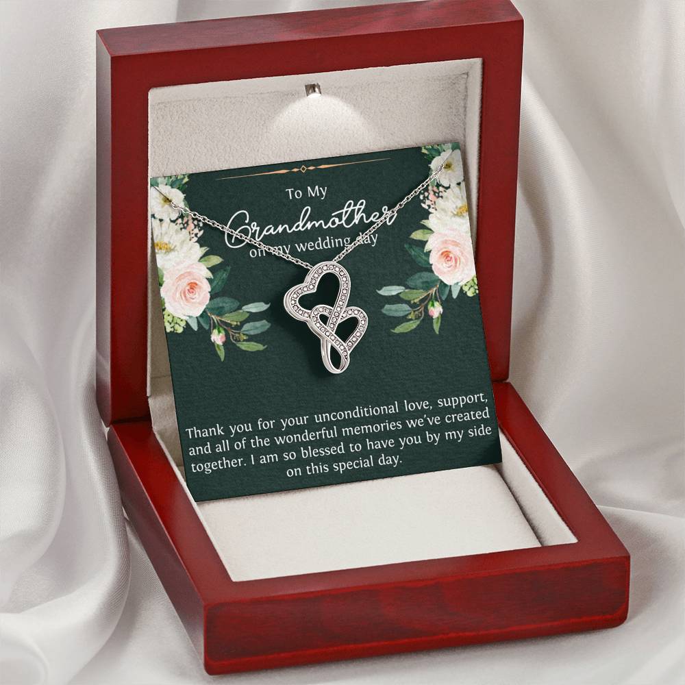 Grandmother of the Groom Gifts, Thank You For Your Love, Double Heart Necklace For Women, Wedding Day Thank You Ideas From Groom