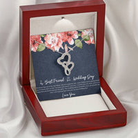 Load image into Gallery viewer, Bride Gifts, I&#39;m So Happy You Found A Partner, Double Heart Necklace For Women, Wedding Day Thank You Ideas From Best Friend
