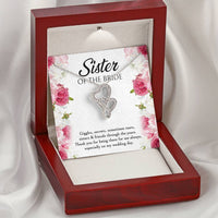 Load image into Gallery viewer, Sister of the Bride Gifts, Thanks For Being There, Double Heart Necklace For Women, Wedding Day Thank You Ideas From Bride
