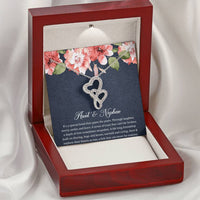 Load image into Gallery viewer, To My Aunt Gifts, Aunt and Nephew Bond, Double Heart Necklace For Women, Aunt Birthday Present From Nephew
