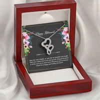 Load image into Gallery viewer, Retirement Gifts, Do What You Like, Happy Retirement Double Heart Necklace For Women, Retirement Party Favor From Friends Coworkers
